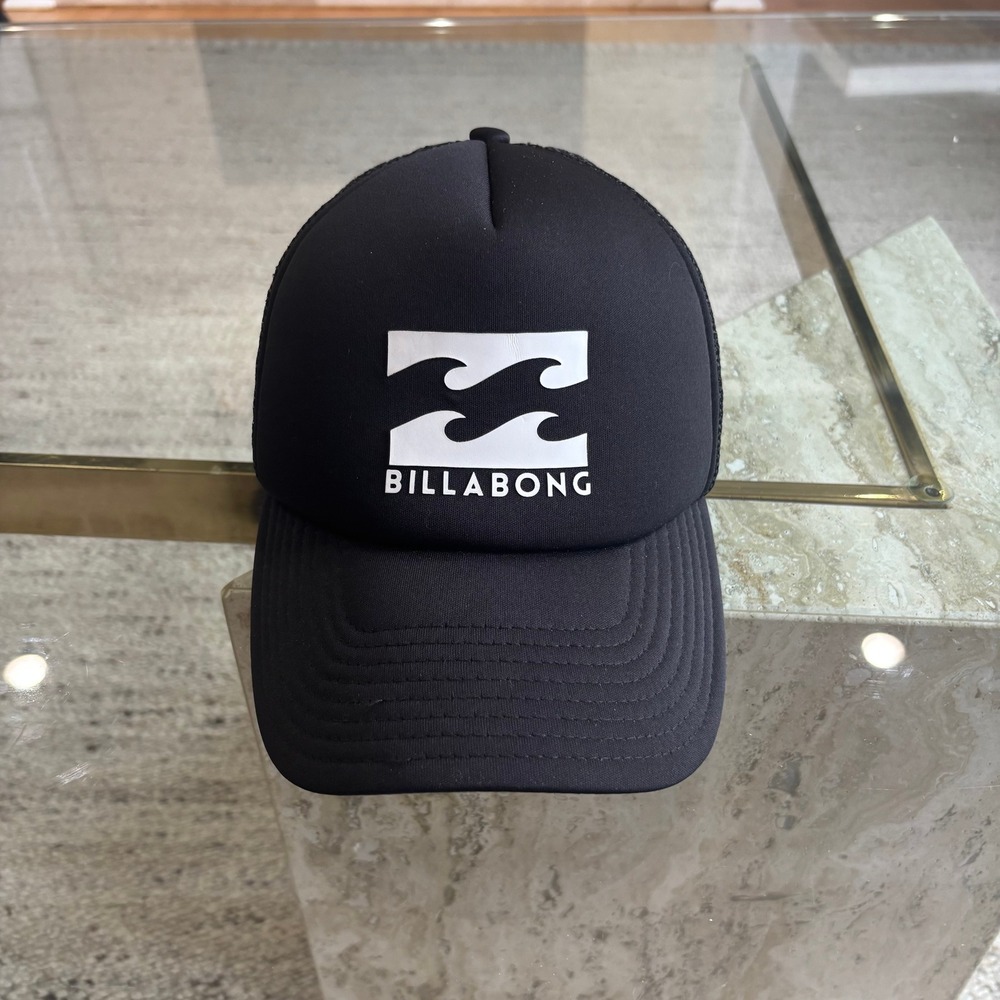 Billabong Trucker Hat Men OSFA Black Gently Used Foam Front Mesh Back